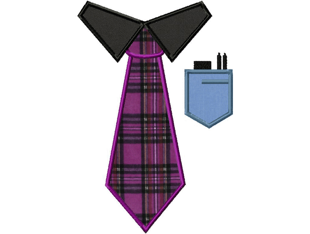 Geek Tie Machine Applique Embroidery Design