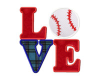 Love Baseball Applique 6X10 Hoop