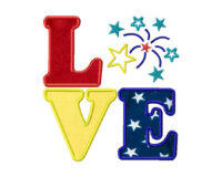 Love Fireworks Applique 6X10 Hoop