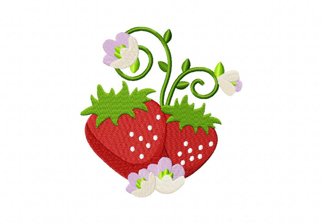 Strawberry Machine Embroidery Design Strawberry Machine Embroidery Design